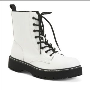Sincerely Jules White Combat Boots